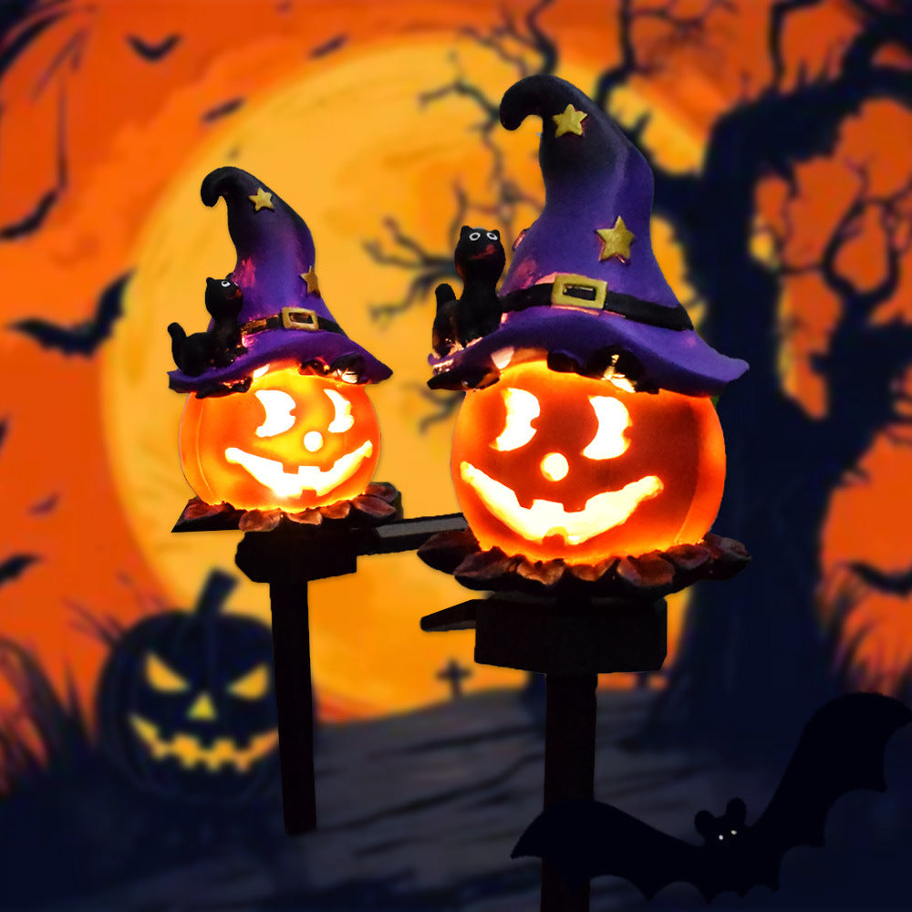 Resin Solar Halloween Pumpkin Lantern Garden Path Light