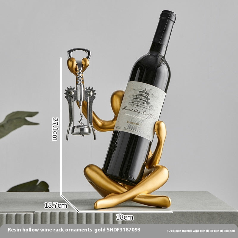 Resin Hollow Character Wine Bottle Rack For Home Use