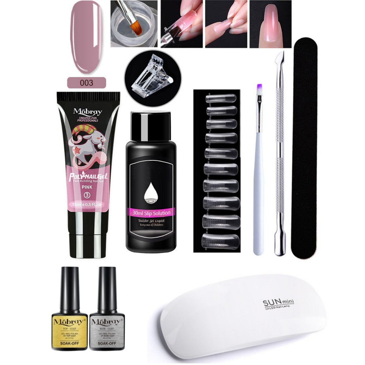 Resin Nail Art Extender Set 7-Piece For Nail Lengthening