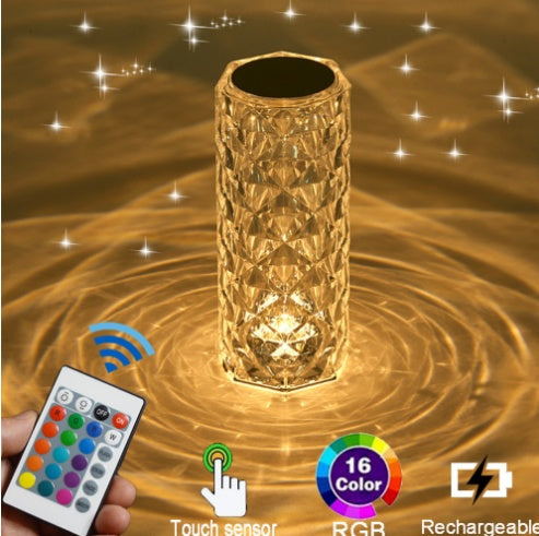 Rechargeable Acrylic Diamond Table Lamp With Remote Control