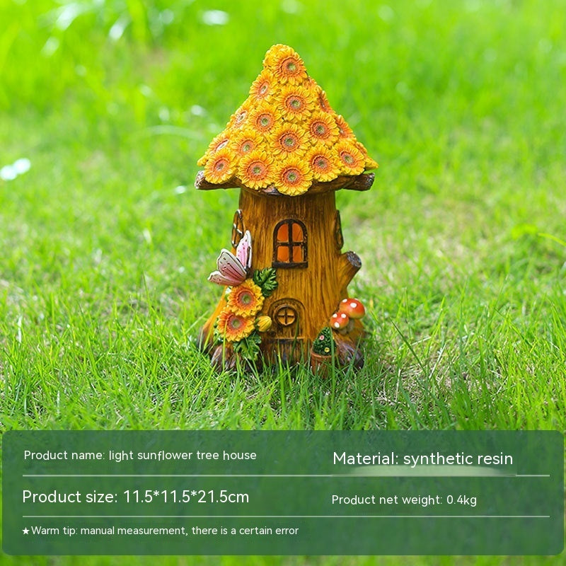Resin And Plastic Solar Garden Lamp For Outdoor Lawn Decor