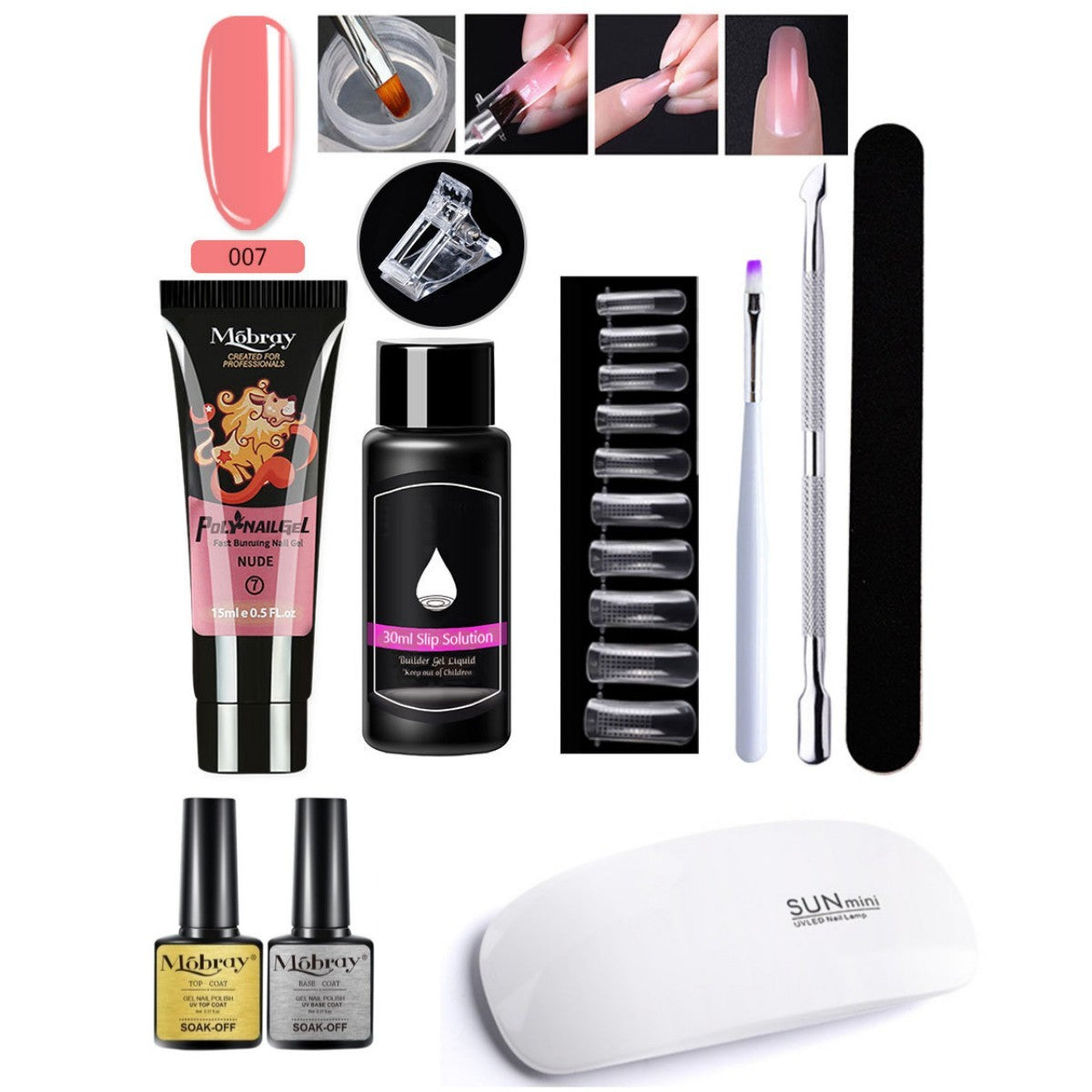 Resin Nail Art Extender Set 7-Piece For Nail Lengthening