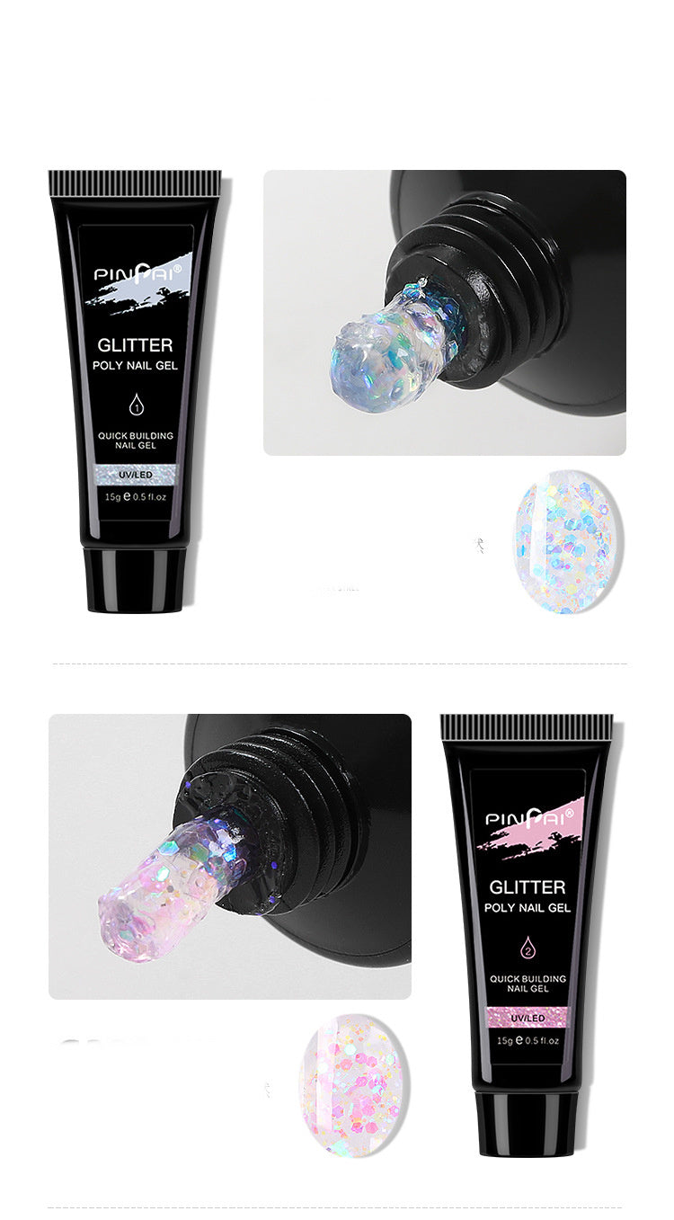 Resin Glitter Nail Extending Glue for Quick Extensions