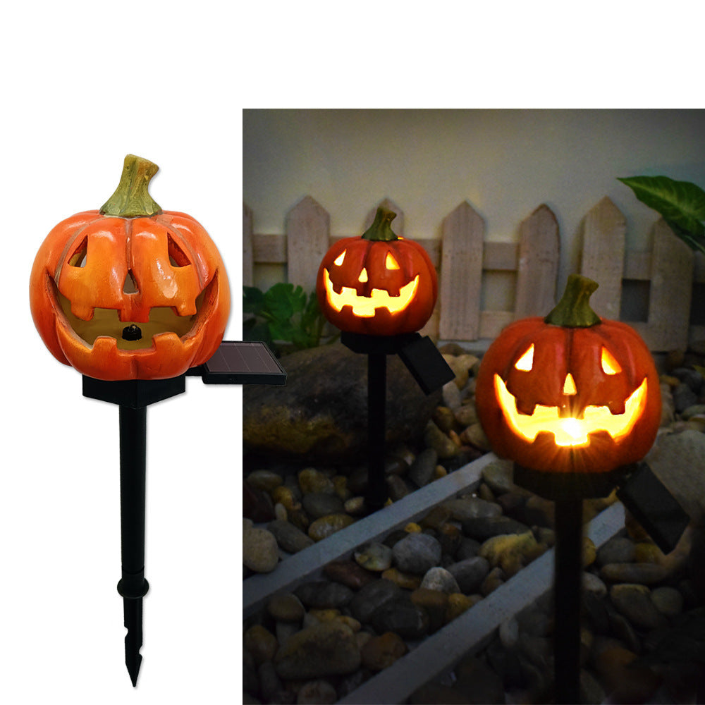 Resin Solar Halloween Pumpkin Lantern Garden Path Light