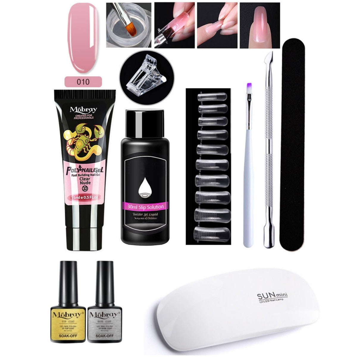 Resin Nail Art Extender Set 7-Piece For Nail Lengthening