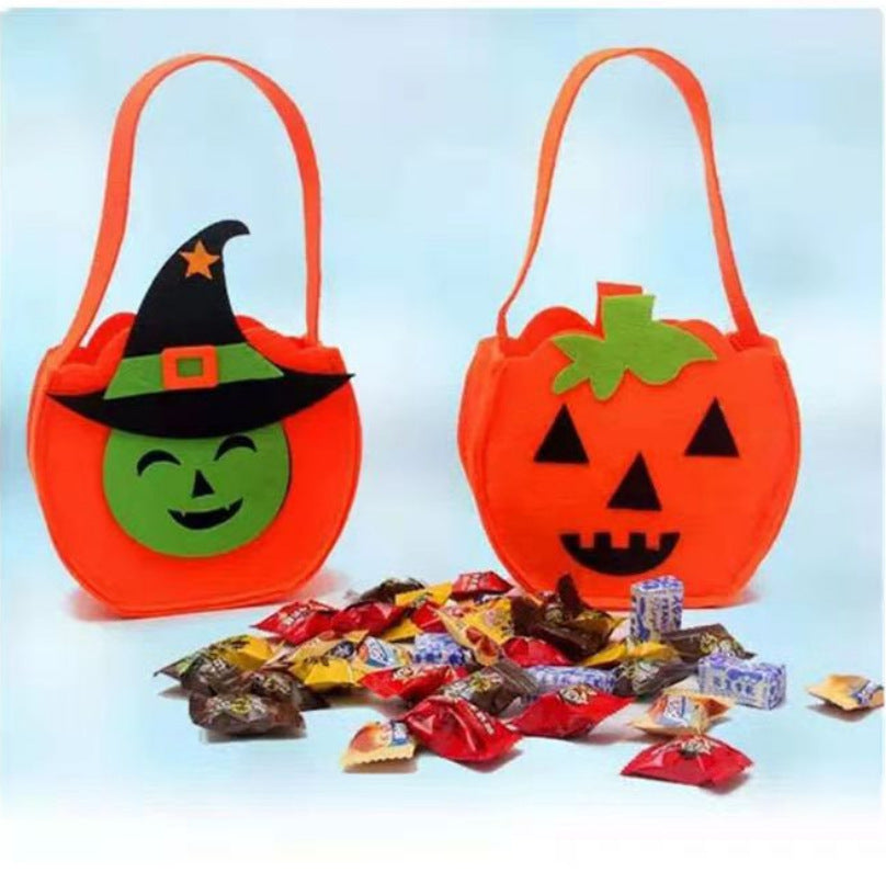 Halloween Pumpkin Candy Bag – Creative Trick or Treat Gift Basket for Cookies and Party Favors