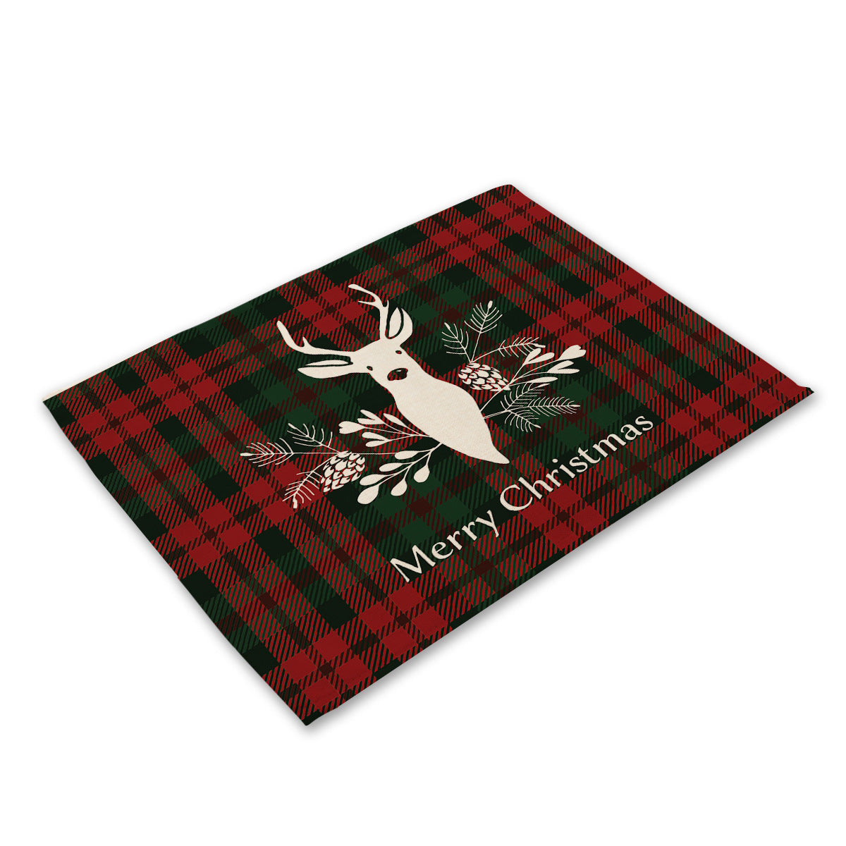 Christmas Series Cotton And Linen Placemat Dining Table Cushion Heat Proof Mat Anti-scald