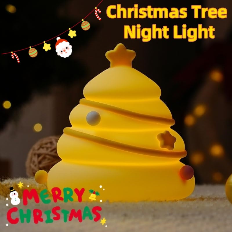 Silicone Xmas Tree Night Light Rechargeable Eye Protection