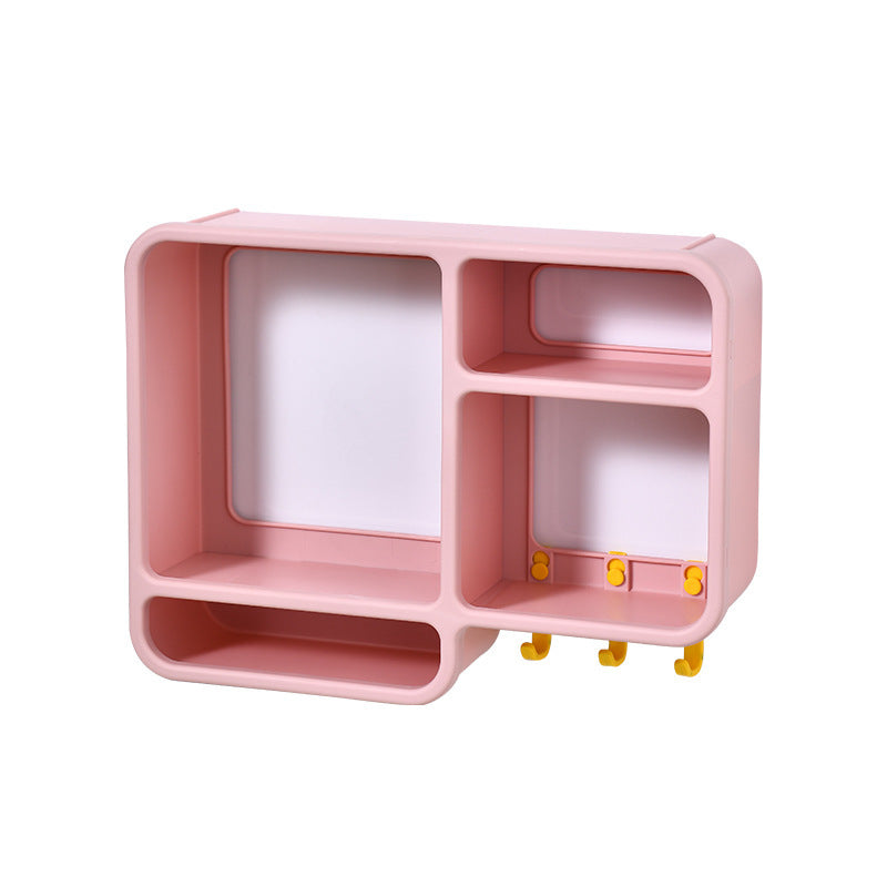 Dustproof Wall-Mounted Cosmetic Shelf – Bathroom Organizer Rack