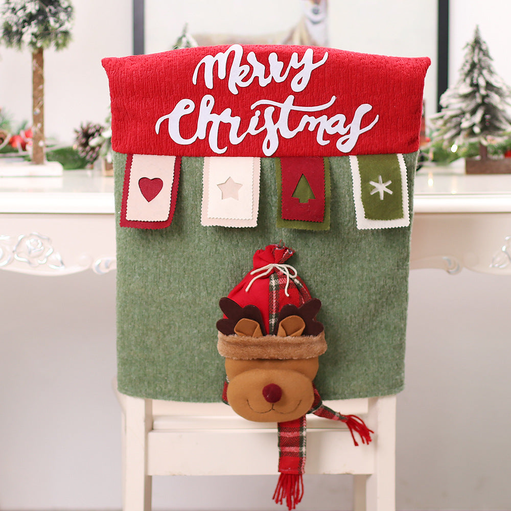 Christmas Decorations Cartoon Color Three-dimensional Doll Chair Cover