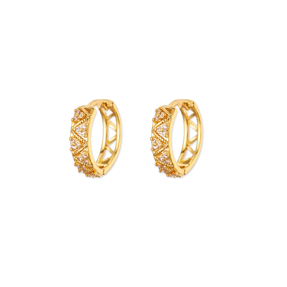Exquisite Geometric Inlaid Zircon Earrings