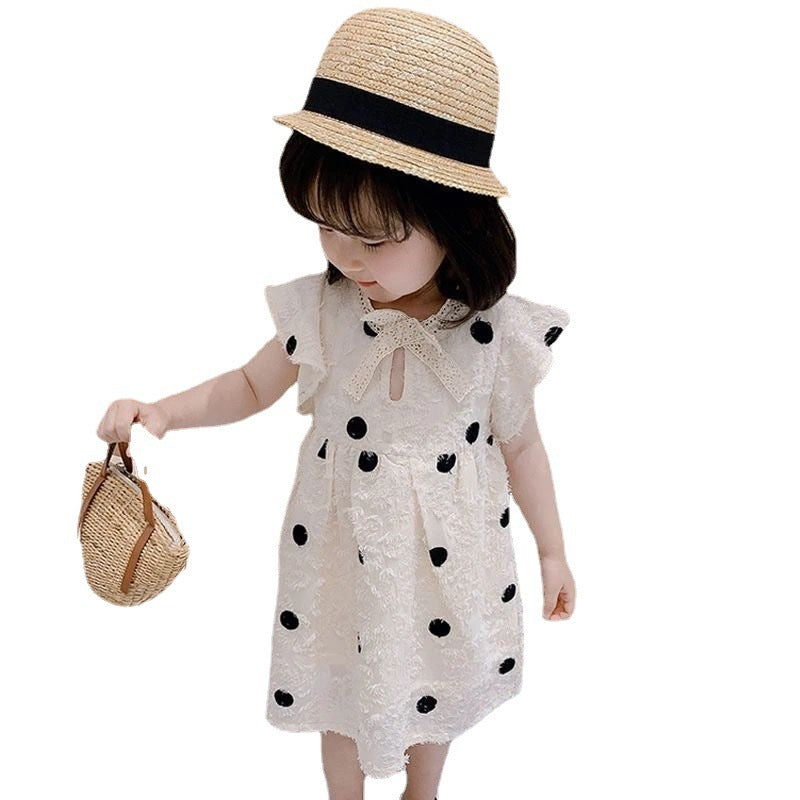 Girls Cotton Summer Dress Foreign Style Sweet Silhouette