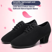 Oxford Cloth Dancing Shoes Ethnic Dance Middle Heel Men's Professional Ballroom Dancing Shoes