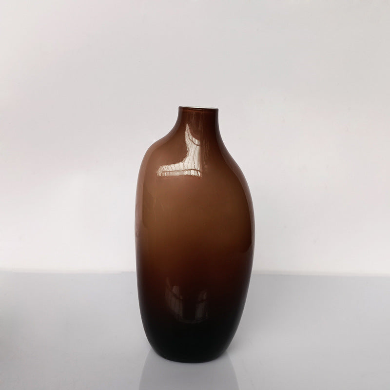 Nordic Light Luxury Glass Small Vase Ornament Decoration Retro