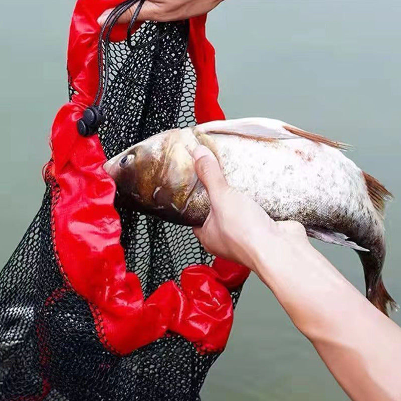 Portable Wild Fishing Drawstring Grain Wheat Fishnet Bag Encryption Mesh Oxford Cloth Edge Sealing Fish Protection Mini Fishnet Bag