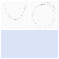 Silver blue flowerset