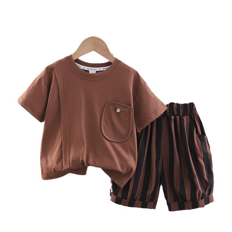 Boys Regular Fit Cotton Shirt And Pants Set Casual