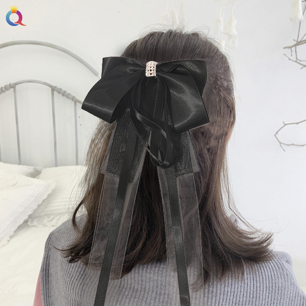 Ancient Style Han Chinese Clothing Extra Long Hair Band Ribbon Bowknot Super Fairy Tassel Hairpin Headdress Handmade Hair Accessories