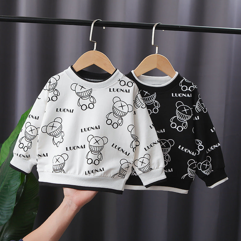 Fashion Personality Boy Korean Version Full Print Bear