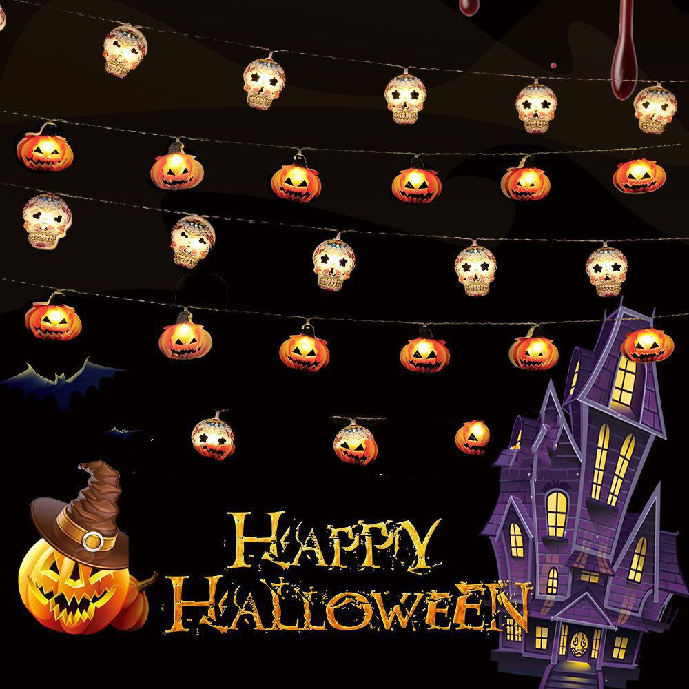 Halloween Decorative String Lights Pumpkin Bat Skull Batteries