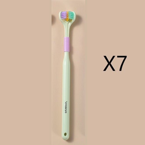 Three-Sided Macaron Soft Bristle Toothbrush – Deep Clean, Safe & Portable