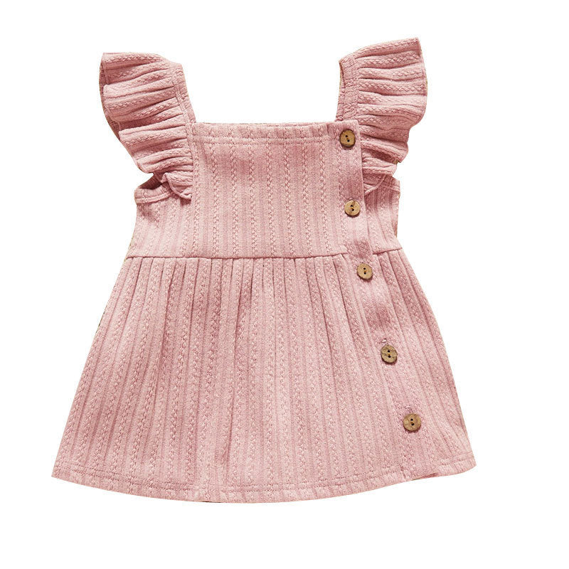 Girls' Braces Skirt Rib Stitching Thickening Sunken Stripe Jacquard