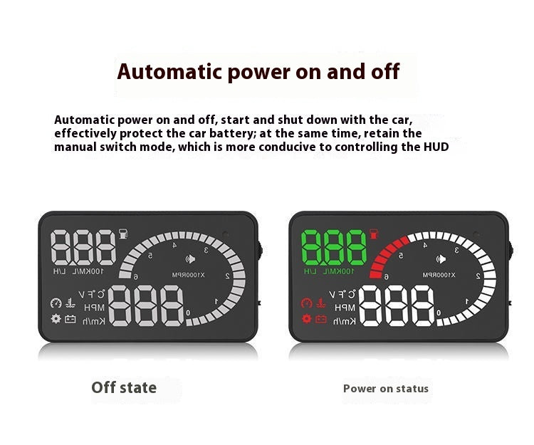 Car HUD Head-Up Display – Fuel, Speed & Voltage Projector