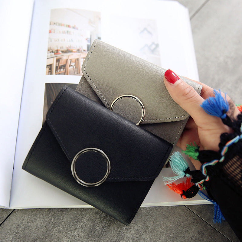 Women's Retro Lychee Pattern PU Leather Tri Fold Wallet