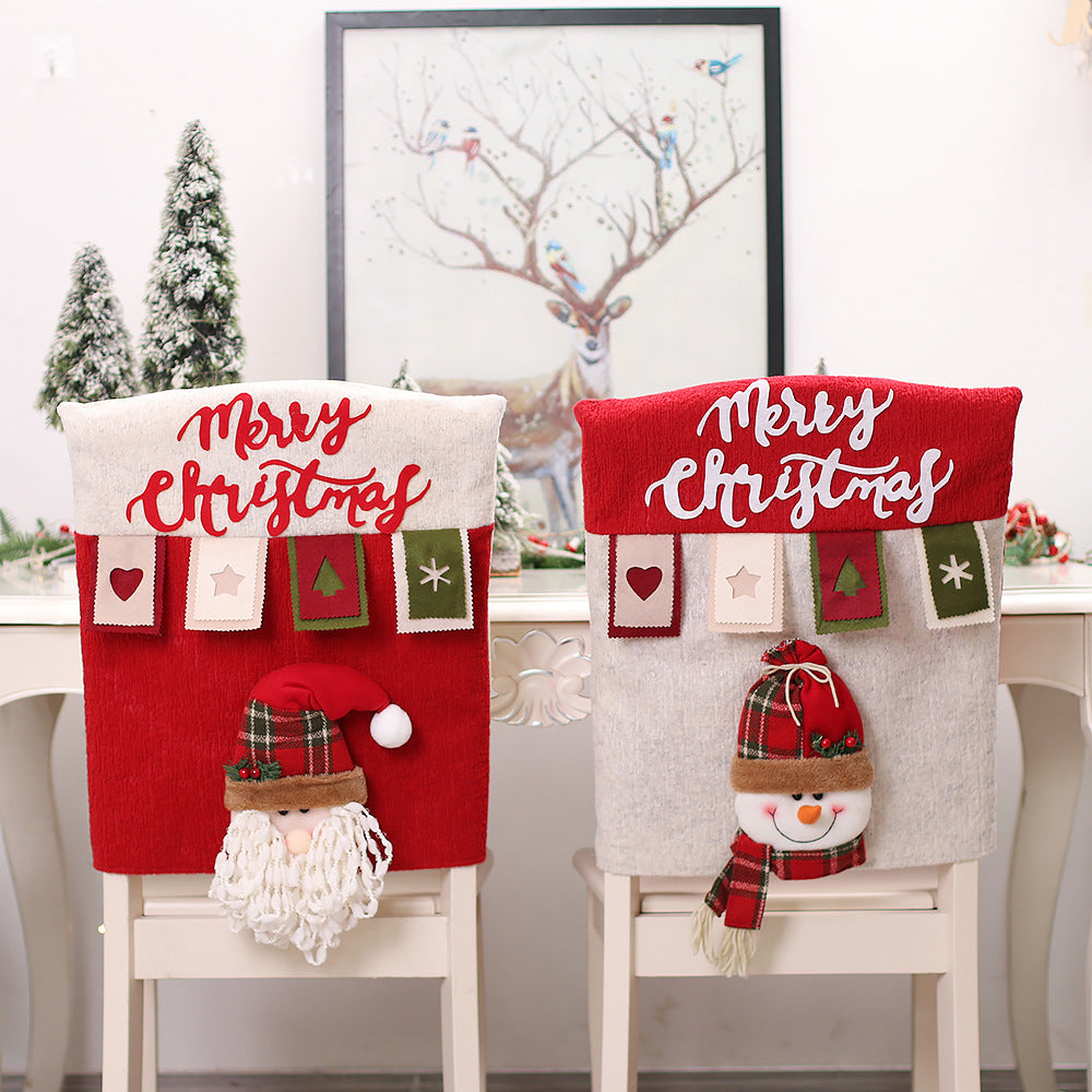 Christmas Decorations Cartoon Color Three-dimensional Doll Chair Cover