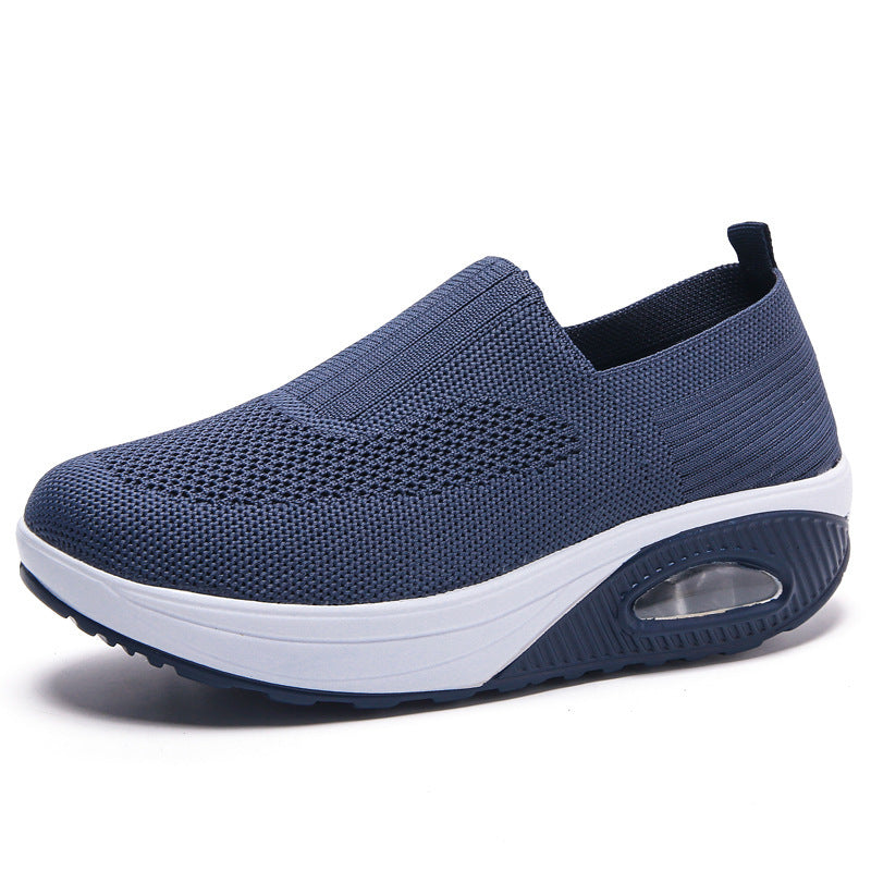 New Women's Leisure Sports Air Cushion Non-slip Flying Woven Women's Shoes