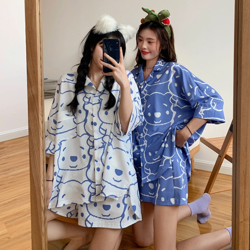 Cute Bear Korean Style Homewear Suit