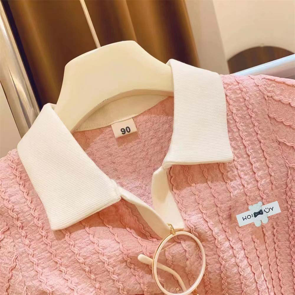 Summer Girls' Suit Shorts Polo Two-piece Set