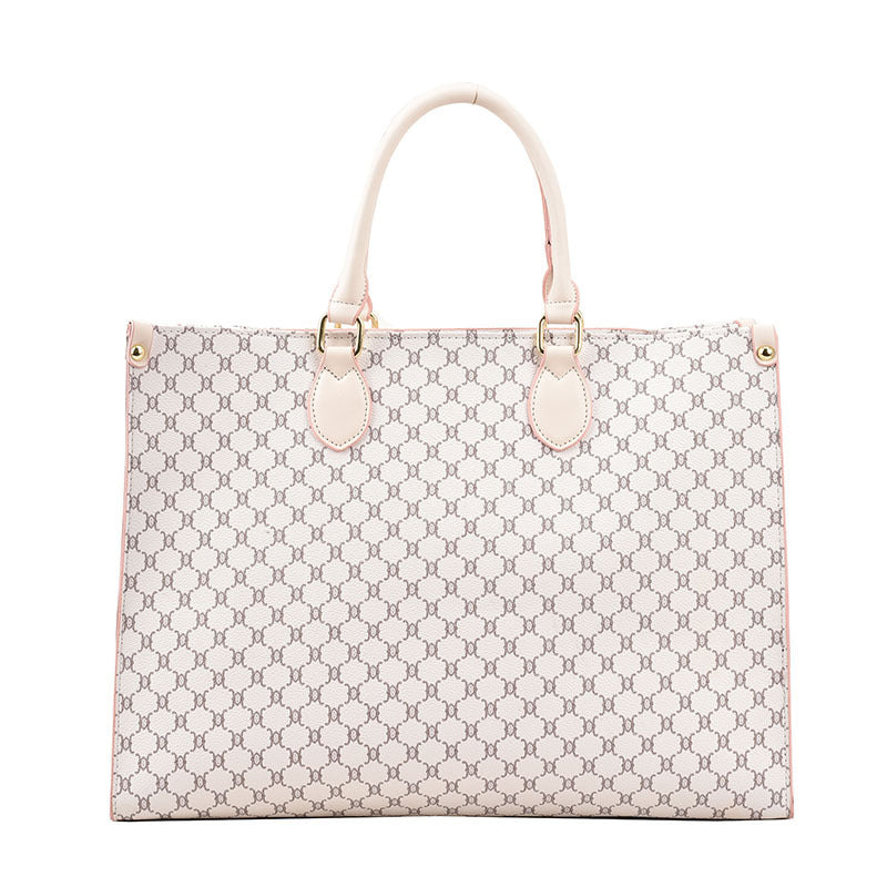 Women's Retro Tote Bag PU Leather Letter Print Capacity