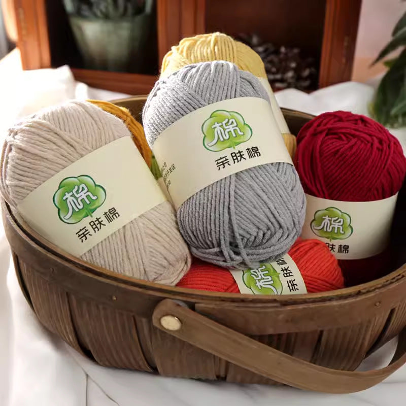 5-Strand Skin-Friendly Combed Milk Cotton Yarn – Hand Knitting Supplies