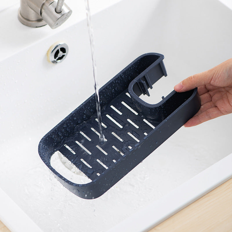 Adjustable Sink Shelf & Drain Rack – Soap, Sponge, Faucet Holder for Kitchen & Bathroom