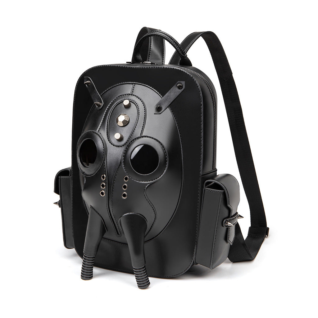 Mens Skull Studded PU Backpack Fashion Punk Gothic Bag