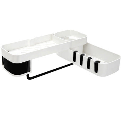 Bathroom Kitchen Corner Shelf – Creative Double-Layer Multi-Function Seamless Wall-Mounted Storage Rack