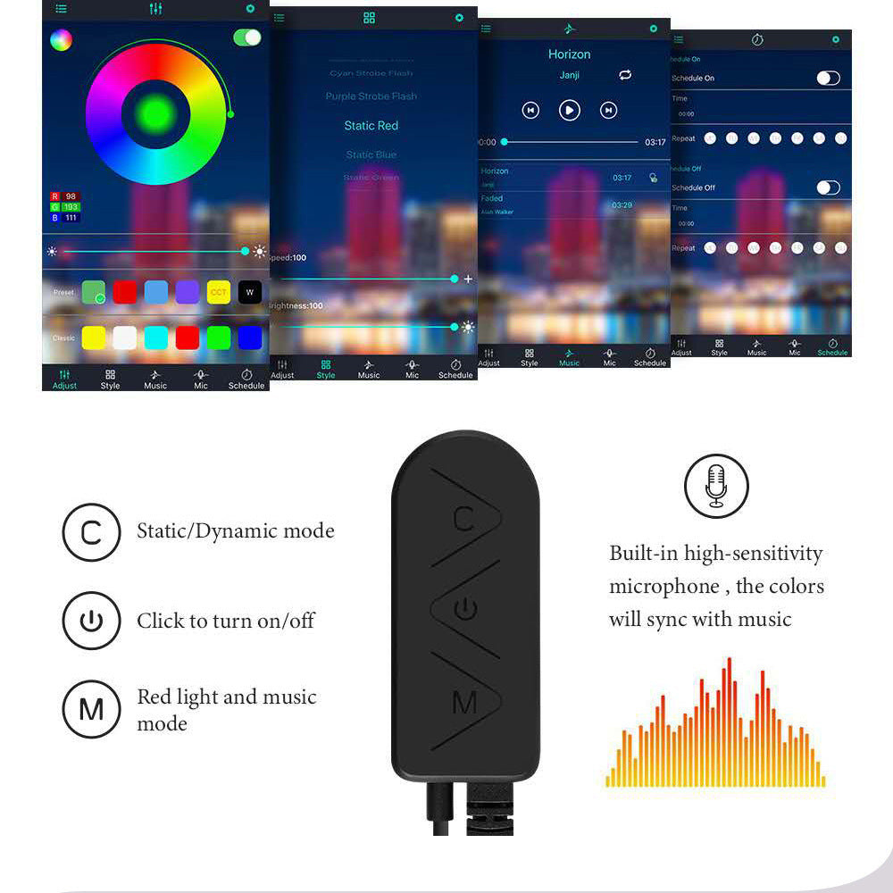 Car USB LED Atmosphere Light – Dashboard & Interior Accent Lamp