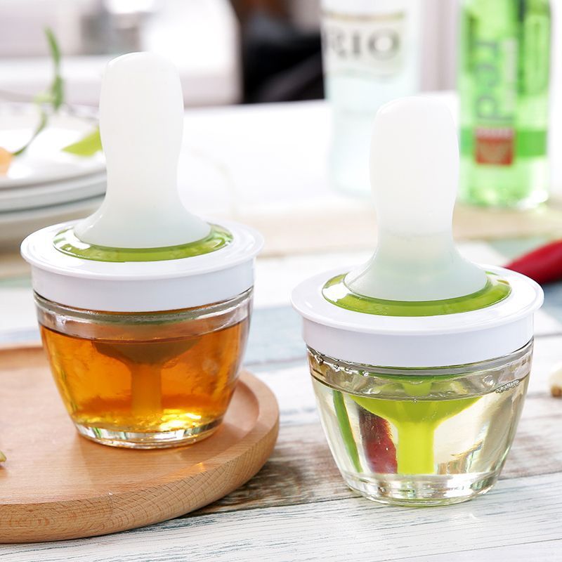 Foldable Kitchen Oil Brush Bottle – Silicone Brush & Glass Dispenser for Easy Cooking