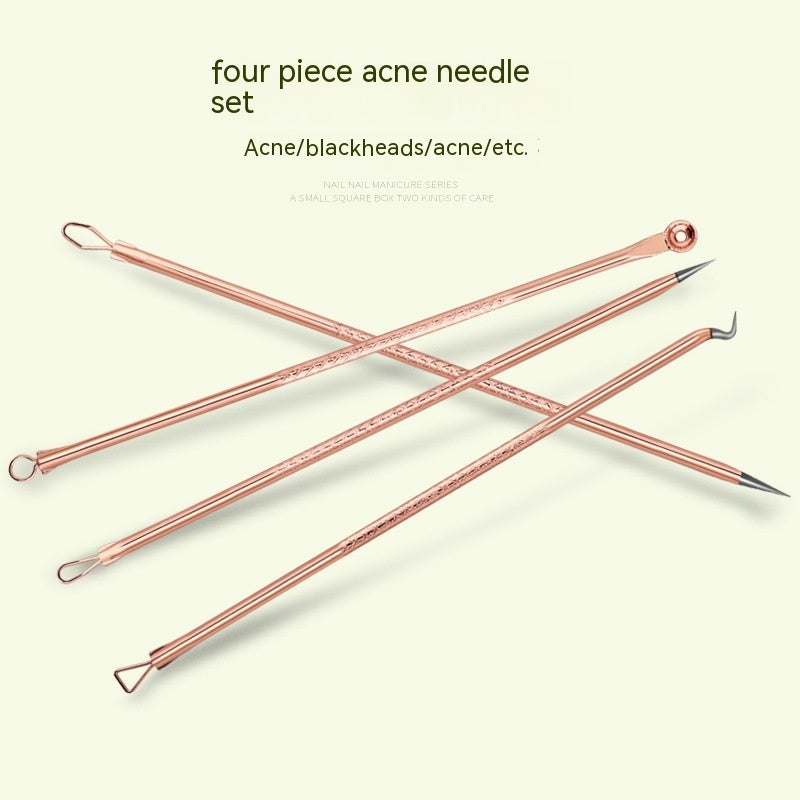 Double-Headed Facial Beauty Needle Set – 4-Piece Blackhead & Acne Extractor Kit