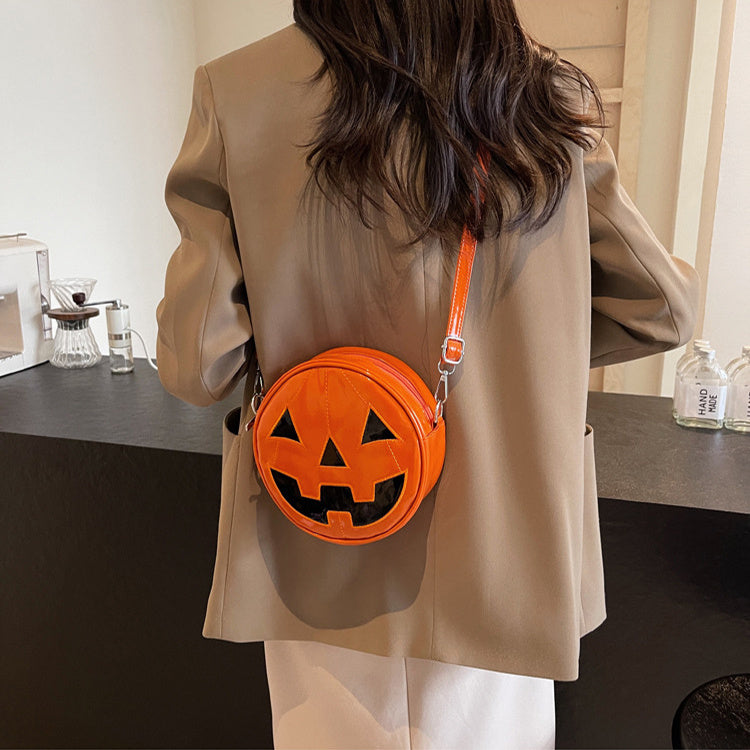 Halloween Pumpkin Round Bag – Cute Small Crossbody Shoulder Purse