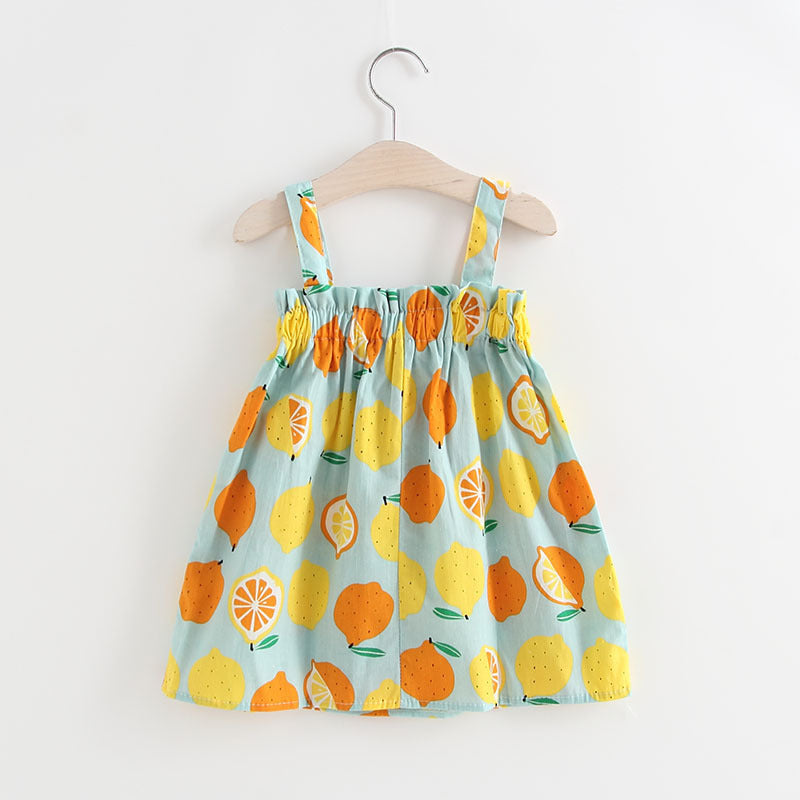 Women's Cotton Lemon Suspender Princess Dress