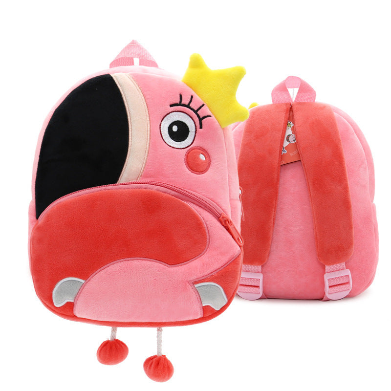 Cute Plush Kindergarten Backpacks – Cartoon Animal School Bags for Children
