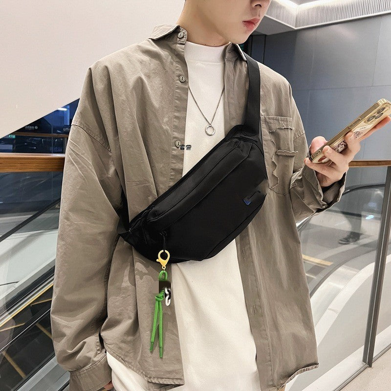 Men's Nylon Chest Bag Crossbody Slim Solid Color Pattern
