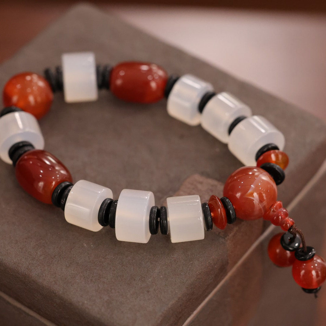 Original Natural Twining Line Old Agate Bracelet