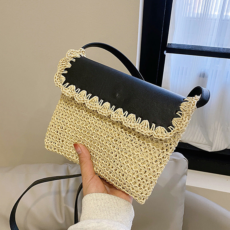 Women’s Straw Mori Style Western All-Matching Beach Crossbody Bag