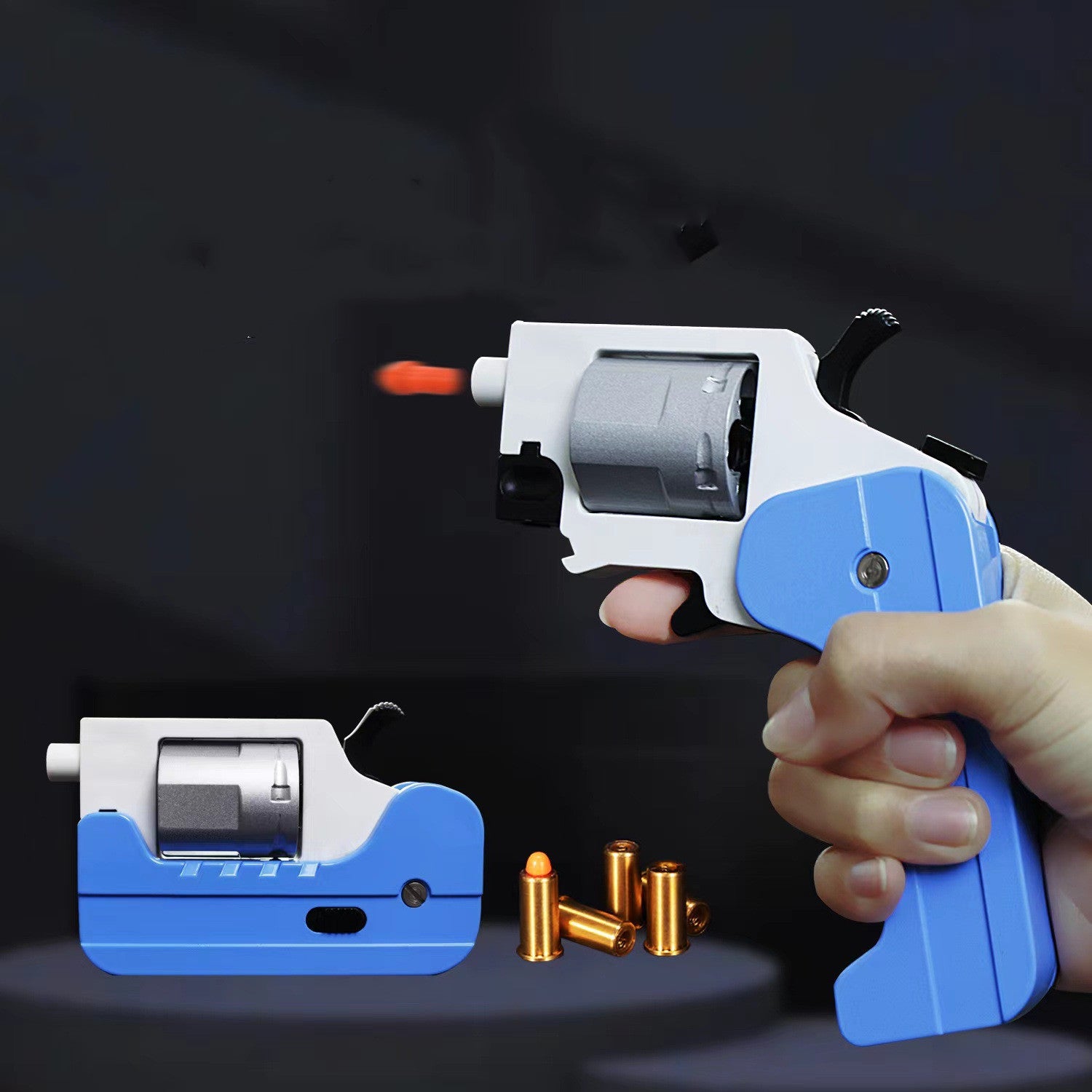 Revolver Soft Bullet Gun Foldable Deformable Pocket Toy