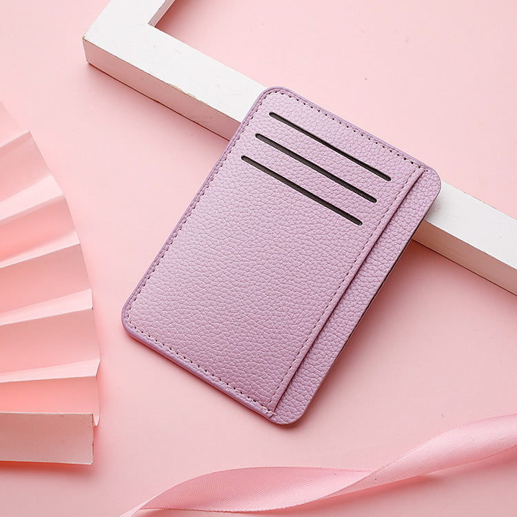 Slim PU Leather Card Holder Wallet Womens 5 Card Slots