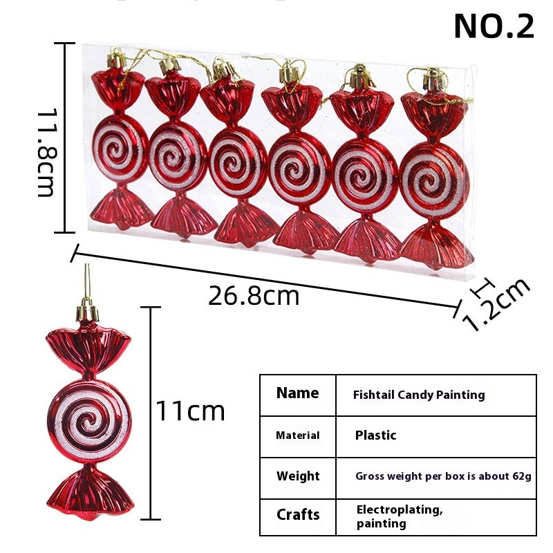 Candy Crutch Christmas Ball Christmas Tree Pendant