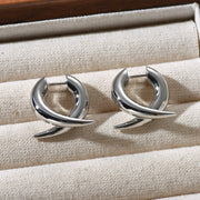 Unique Personality Advanced Metal Copper White Gold Plated Cross Ear Ring